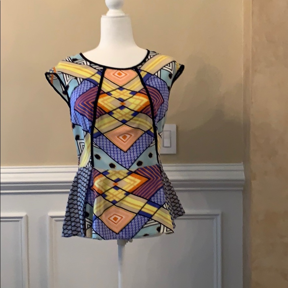 Multi-Color Peplum Top by Pure Sugar